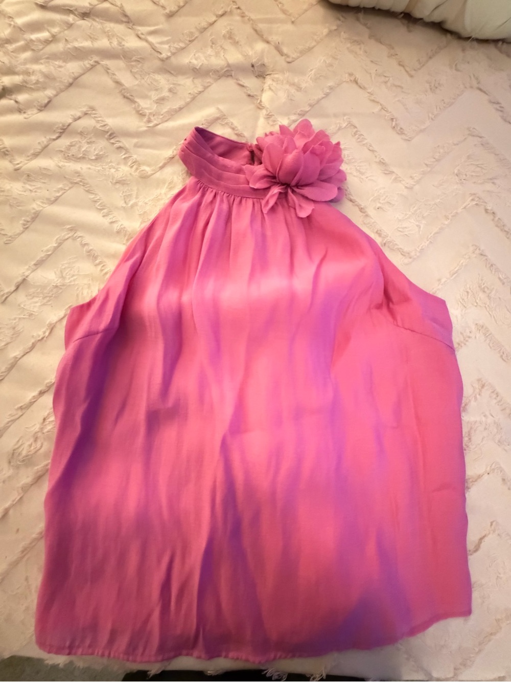 Fab'rik Pink High Neck Halter Top, Size Small